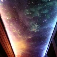 Космический натяжной потолок с подсветкой на балконе, г. Краснодар.
