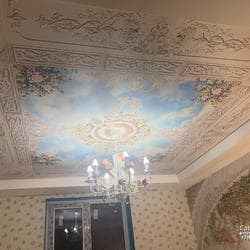 Потолок с фотопечатью для зала или гостиной, г. Санкт-Петербург.