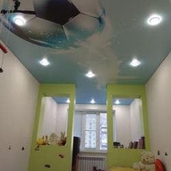 Натяжной потолок с фотопечатью в детской комнате для мальчика, г. Саратов.
